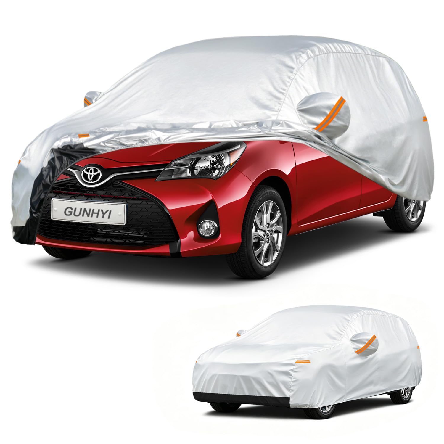 GUNHYI Hatchback Car Cover Custom Fit Toyota Yaris (1999-2026) Waterproof for Automobiles, Oxford Sun Rain Dust Snow Protection (Ships from US Warehouse, Delivery 3-5 Days)