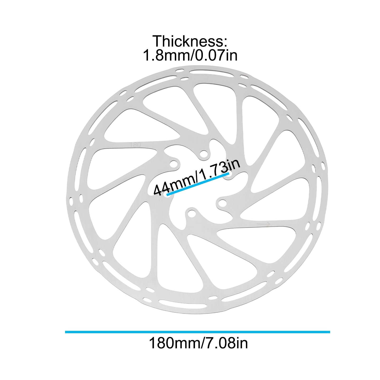Create idea Zestaw 2 tarcz hamulcowych do rowerów górskich 180 mm kompatybilna z SRAM Centerline 44 X 1,8 mm
