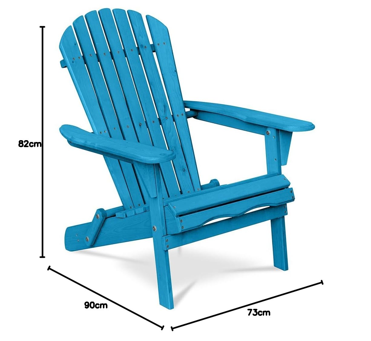 Sedia da Esterno in Legno con Braccioli - Sedia da Giardino Adirondack - Adirondack Turchese