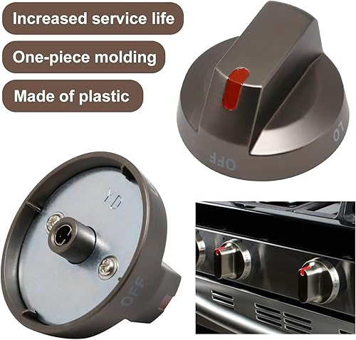 Miniatura 7 de Pomo de repuesto para estufa de gas, 5 unidades, compatible con horno Samsung NX58J5600SG NX58J7750SG NX58K7850SG NX58M6850SG NX58M6850SG Reemplaza