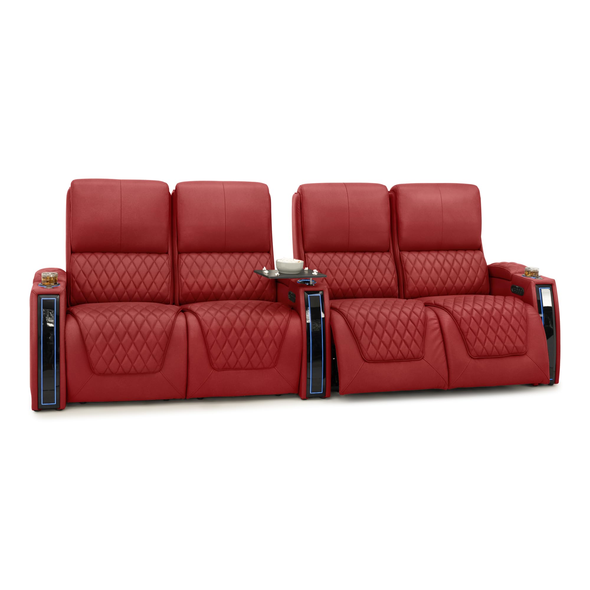 Seatcraft Apex Home Theater Seating Red Row of 4 Dual Loveseats