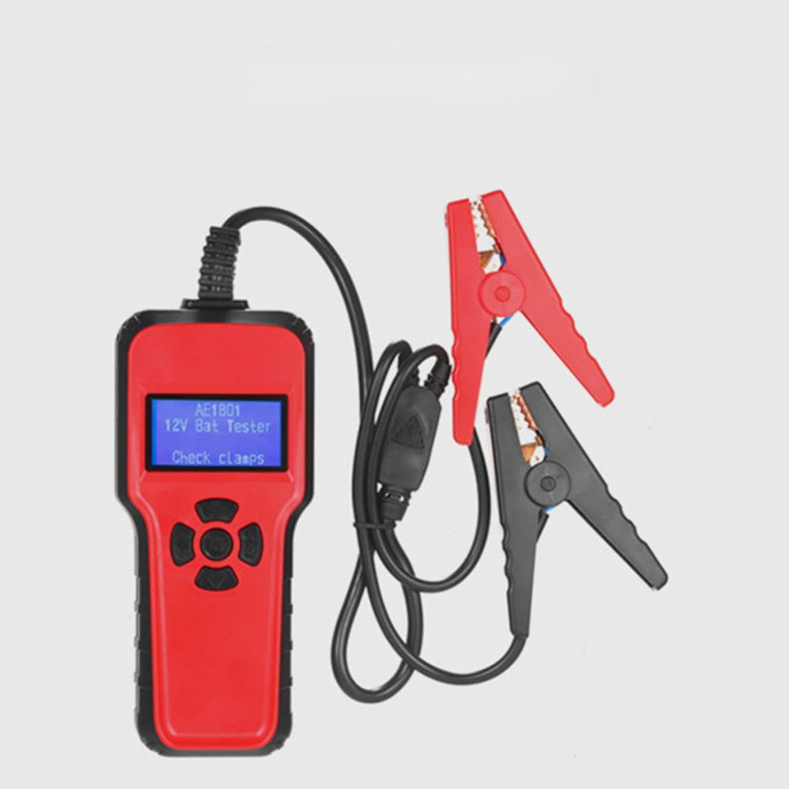 Fockety Comprobador de Baterías de Coche, 12v 2.4in LCD Tensión Resistencia CCA Indadors de Valor Comrobador de Carga de Baterías 4 Opciones de Función Analizador Autico de