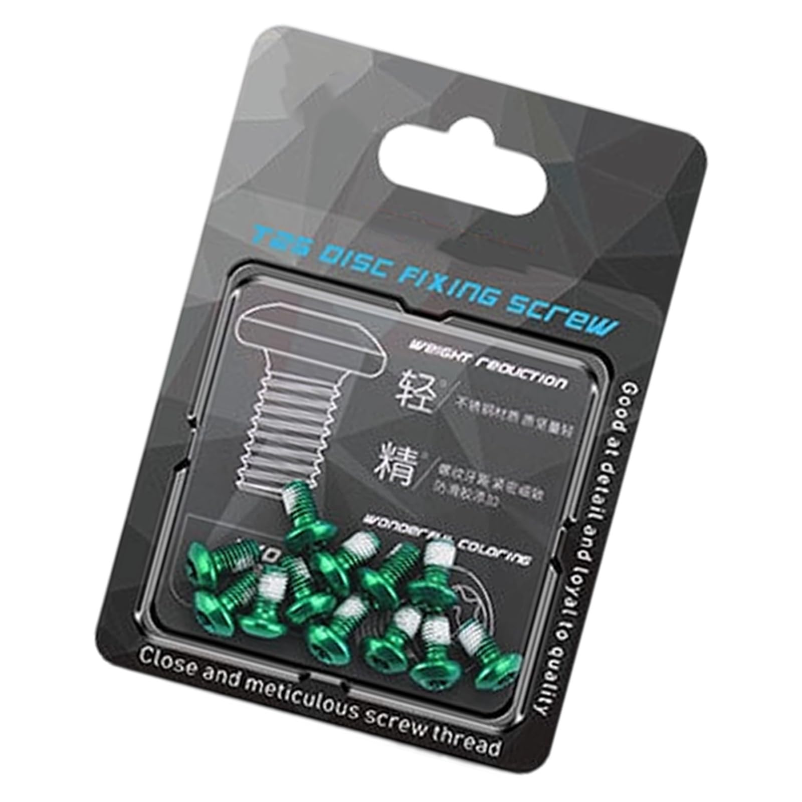 Hsyzygian Green 12 Piece T25 Bike Disc Brake Screws Quick Installation & Secure Fastening High Strength For Disc Brake Erosion Resistant