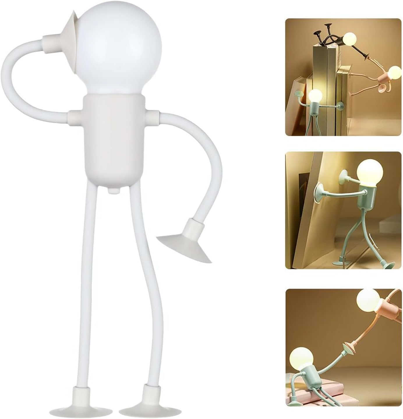 Changeable Shape Funny Sportsman Night Light,Cute LED Light Bulb Mini Night-Lights,Suction Cup Shape-Changing Night Lamps for Bedroom Bathroom Hallway Kitchen,2026 NightLight for Adults & Kids (White)