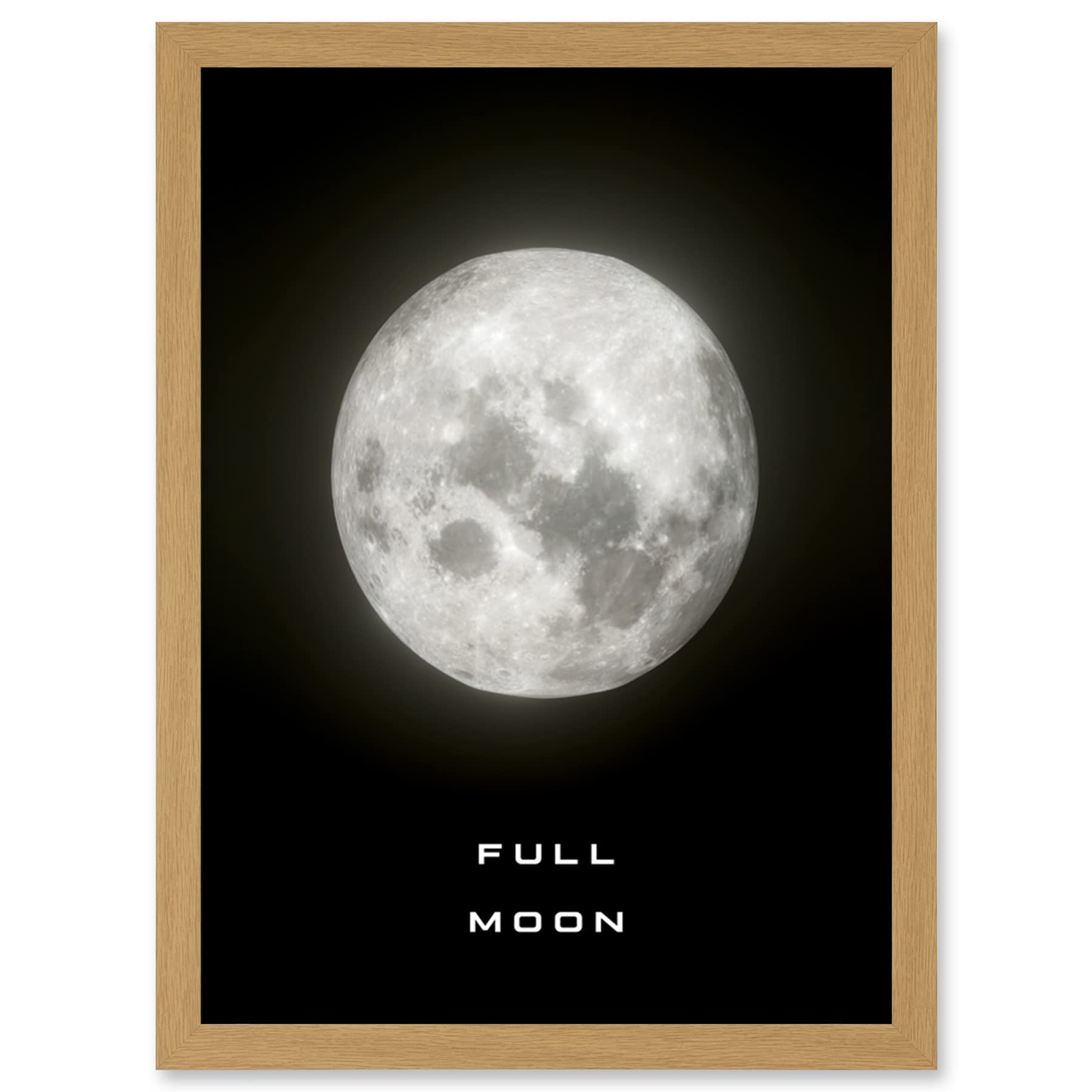 Artery8 Phases of the Moon Astronomy Full Moon Lunar Space Poster Artwork Framed Wall Art Print A4