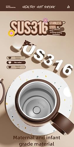 Miniatura 3 de Botella de agua de acero inoxidable aislada al vacío para la oficina, el automóvil o el hogar, mantiene el frío durante 24 horas, el calor durante