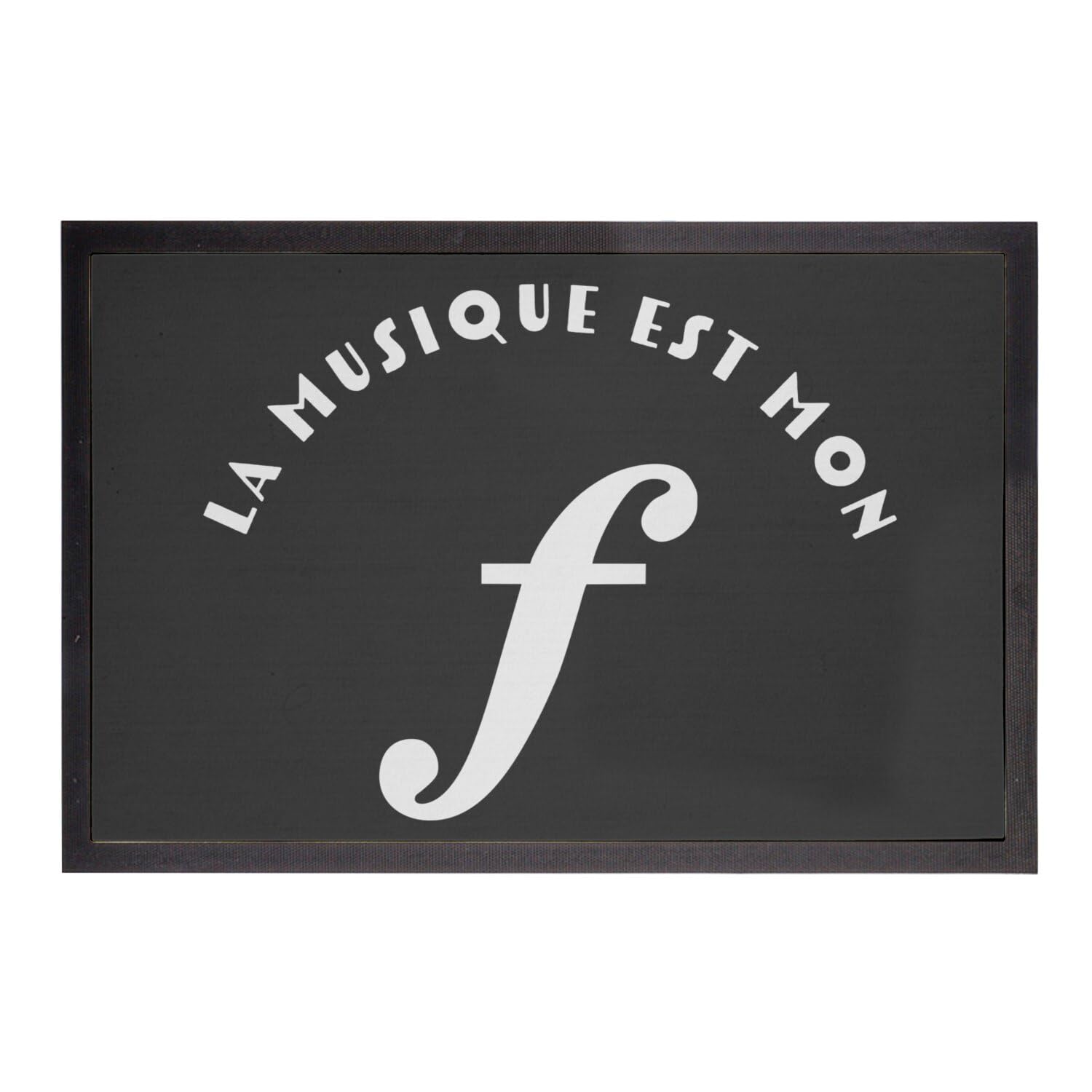 Paillasson noir musique 60x40cm tapis entrée notes musicales pour musiciens et passionnés