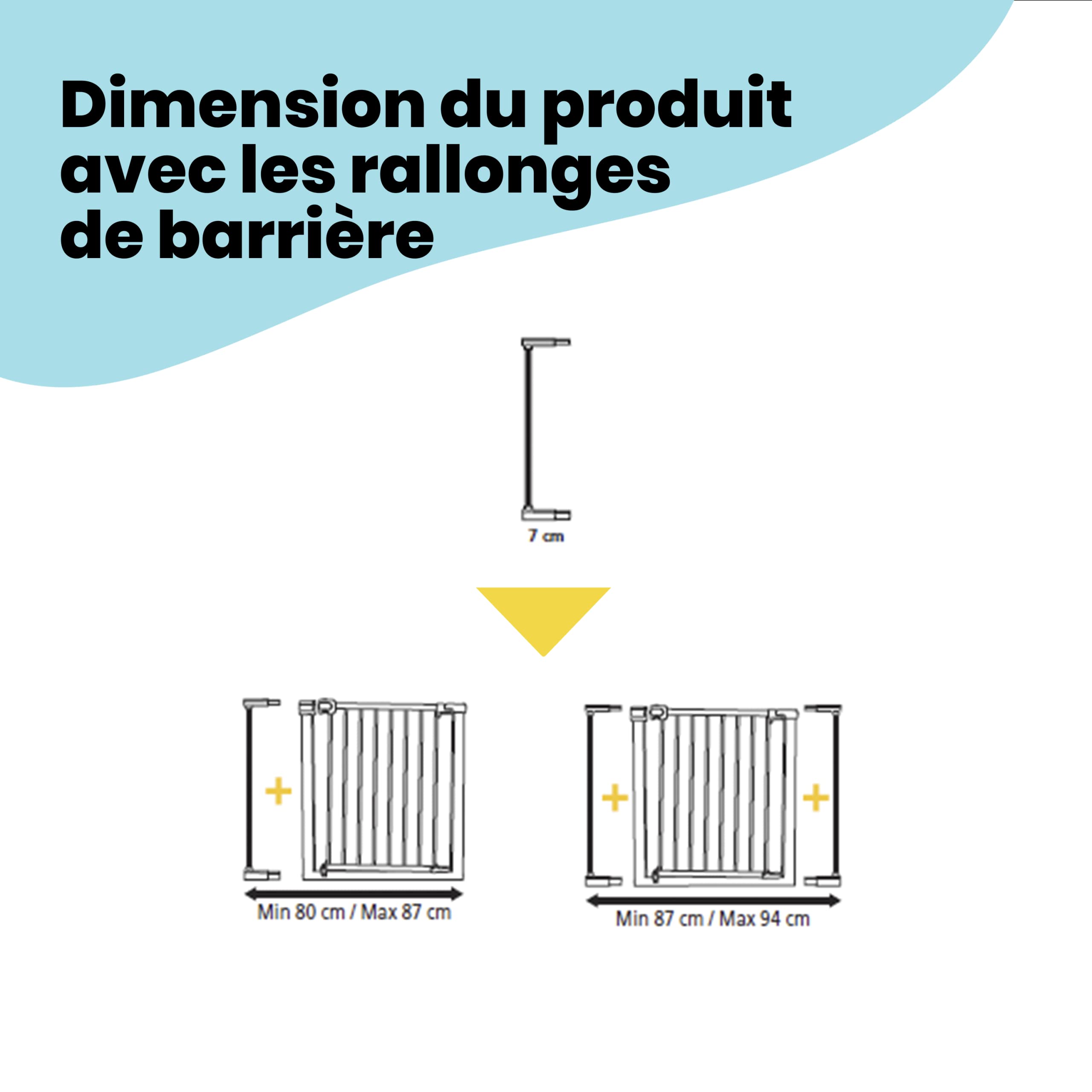 Safety 1st Easy Close Extra Tall Metal Gate, Barrière escalier enfant à pression 73-80 cm (max 94 cm), Barrière de sécurité enfant extra haute (91 cm) à fermeture facile, Sans vis ni perçage, Blanc