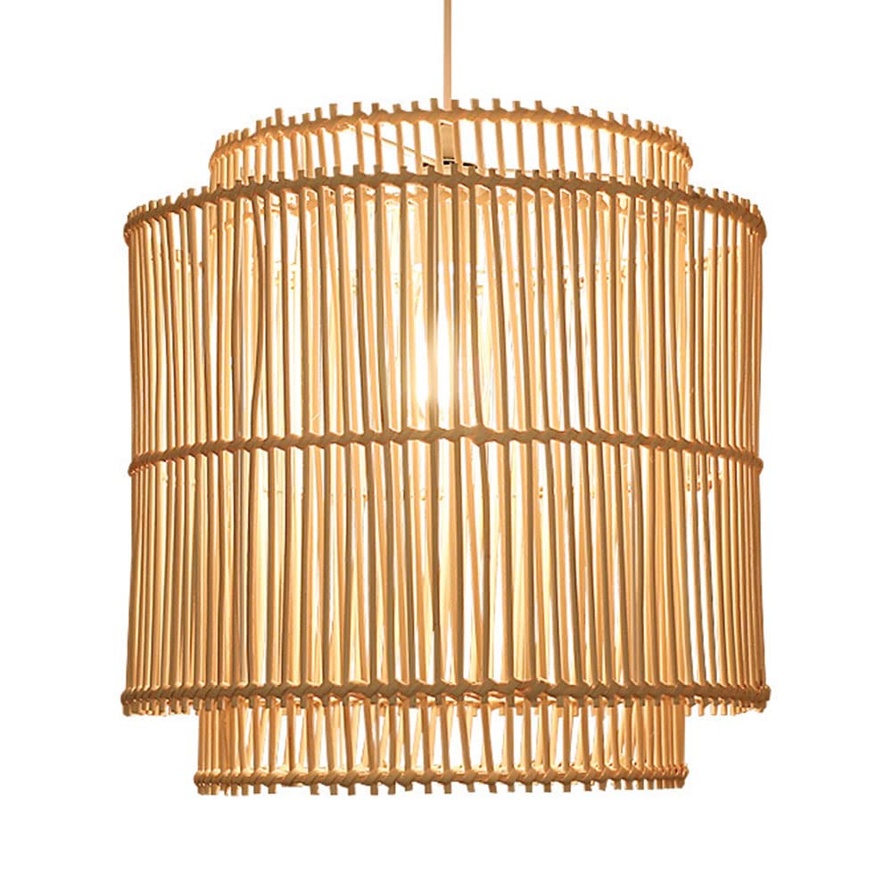 LYMSXAZOU Southeast Asian Rattan Chandelier Interior Decoration Pendant Lights Nostalgic Creative Hanging Lamp Industrial Handmade Chandeliers Chinese Style LampShade For Living Room,Dinner Room