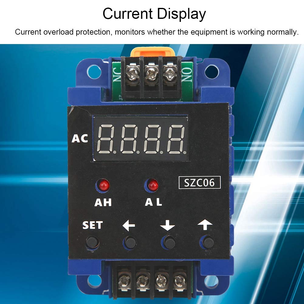 Digitales Wechselstrom-Amperemeter, AC110-220 V Digitales Amperemeter SZD06 mit 0,3-50 A Messbereich Obere untere Grenze, Alarmverzögerungsrelais SZD06 Detec(200A)
