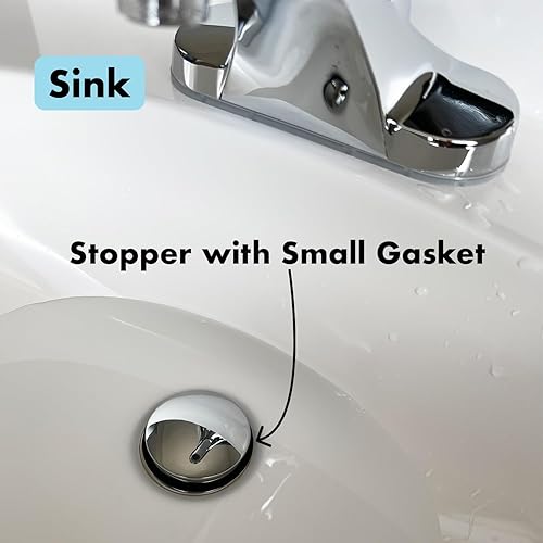 Miniatura 7 de Tapón de bañera de repuesto cromado, tapón de drenaje, tapón de bañera, para desagües de 1.3"-1.7"