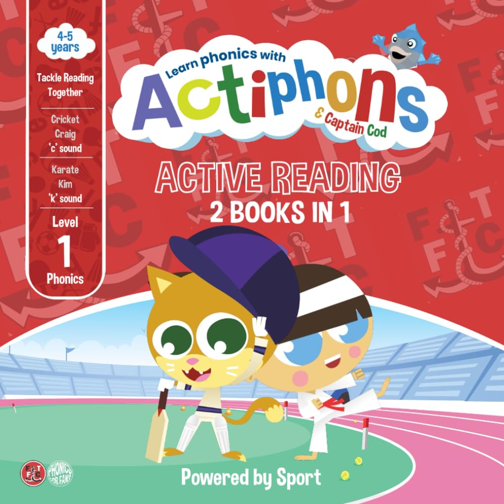 Actiphons Level 1: Captain Cod Presents Cricket Craig and Karate Kim – Fun Phonics Stories for Active Early Readers: Active Reading adventures for ... Actiphons Friends- Reading Book Collection)