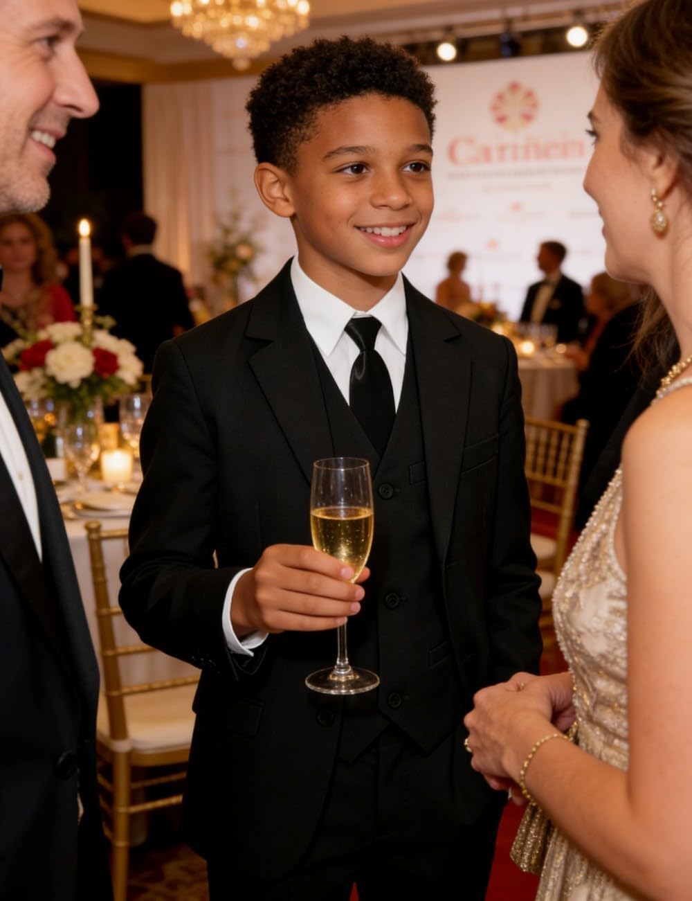 Boys Suit for Kids Teens Formal 5 Piece Tuxedo Suit Set - Image 5