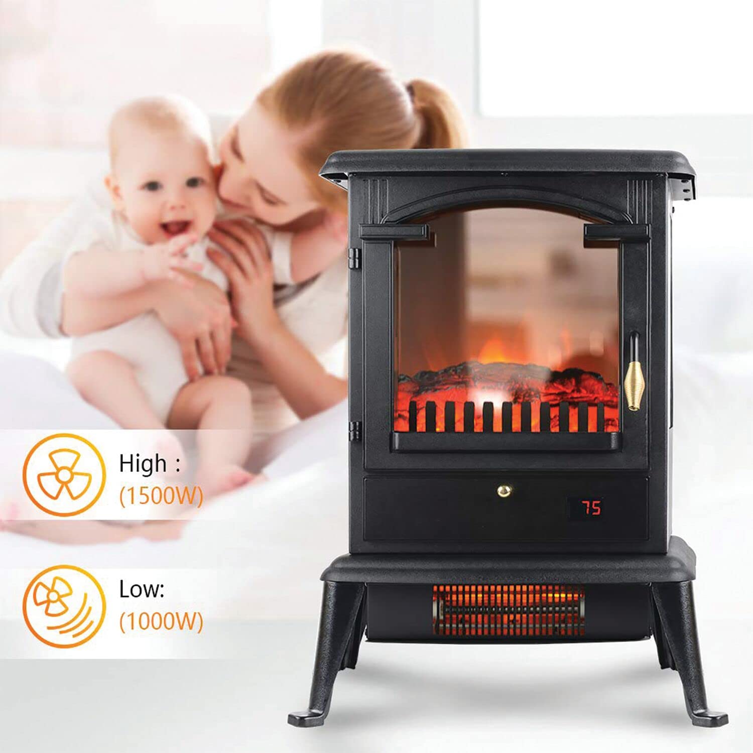 Amazon.com: LifeSmart 3-Element Infrared Stove Heater with Remote Control,  Timer, Adjustable Realistic Flame With or Without Heat, and Overheat Safety  Switch : Home u0026 Kitchen