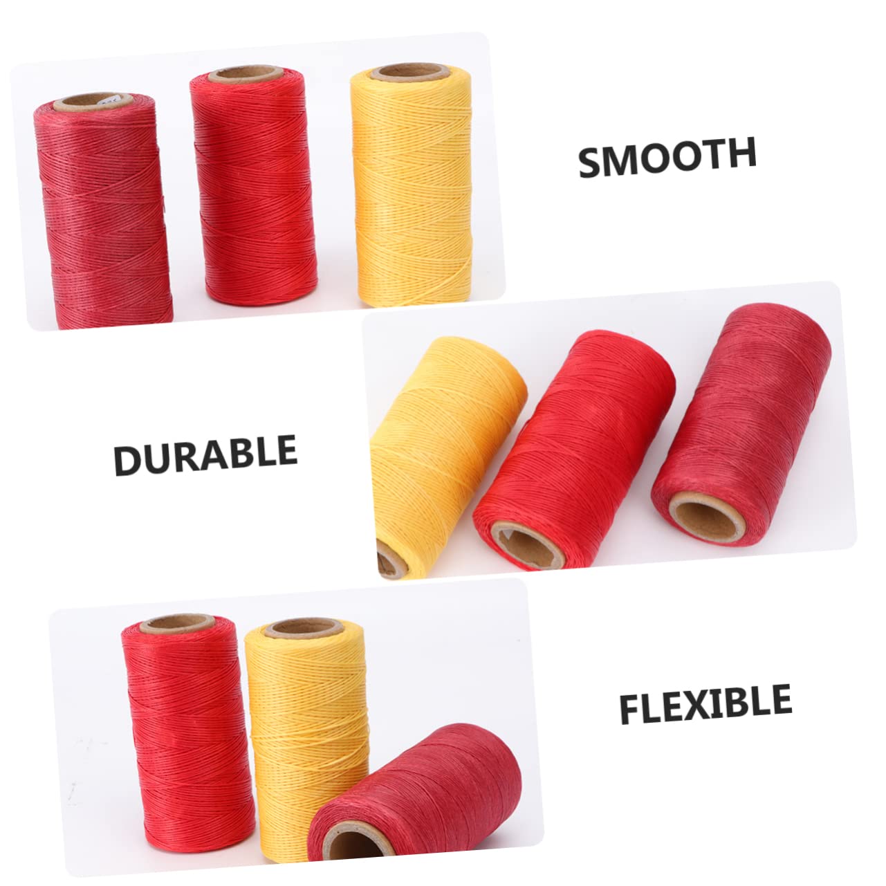 Filo Cerato Piatto per Cucito Pelle 0, 8mm 3 Pezzi