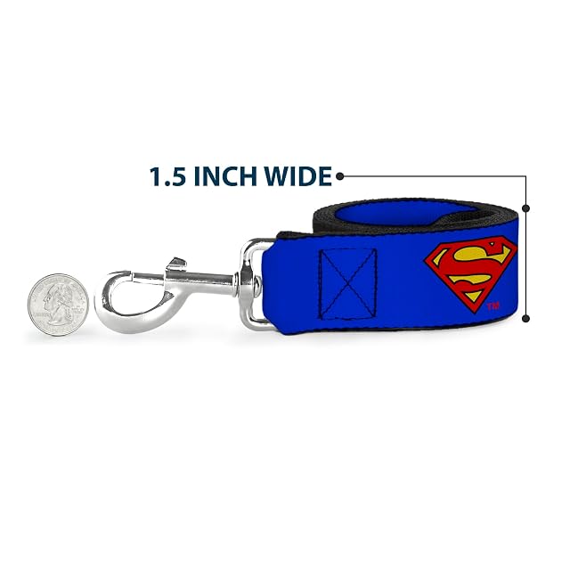 Foto 6 de 7 de Buckle-Down Correa para Perro Superman Shield Azul Disponible en Diferentes Longitudes y Anchos para Perros…