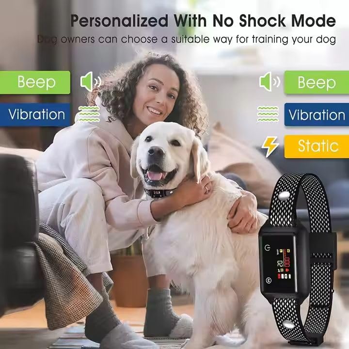 New Waterproof Rechargeable Vibration Small Dog Bark Collar with Sound/Beep/Shock | Dog Shock Anti Bark Control Collar Adjustable for All Small Size Dog 15-120lbs