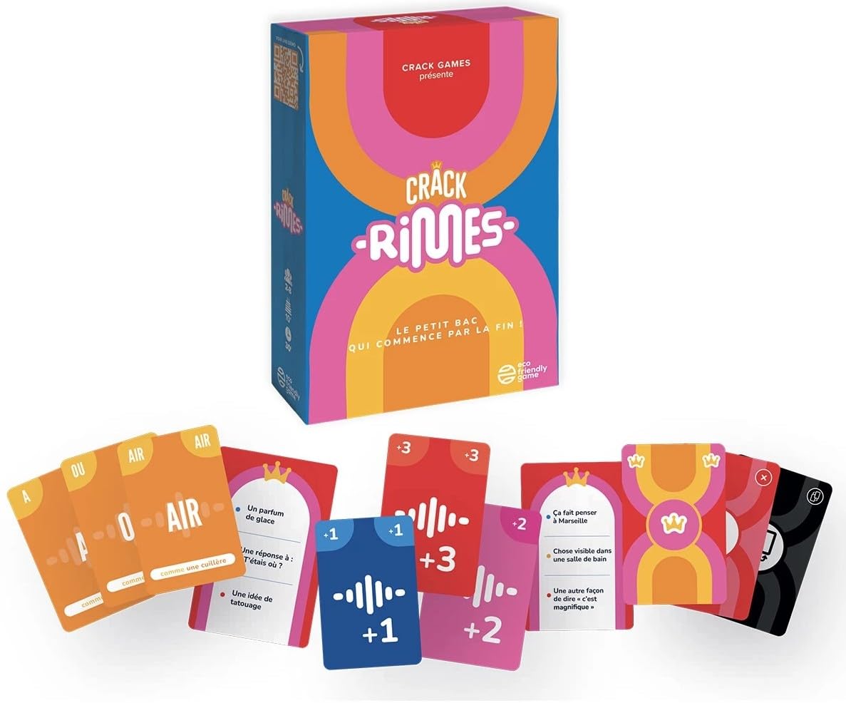Set Crack Rimes + Crack List La Recrécrécréation in Französisch + 1 Decap Blumie – Kartenspiel – 2 bis 8 Spieler – ab 7 Jahren