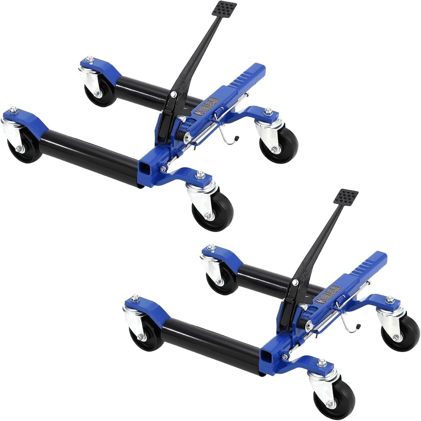Car Dolly Jack Set of 2, 1500LBS Capacity Mechanical Car Wheel Dolly with Steel Twin Rollers, Heavy Duty Rollers with Foot Pedal for Tire Auto Repair Moving
