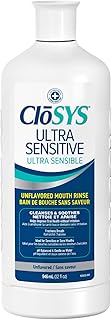 CloSYS Ultra-Sensitive Oral Rinse - Unflavored Mouthwash, Alcohol-Free, pH Balanced - Soothes Sensitivity, Eliminates Bad Breath - 32 oz