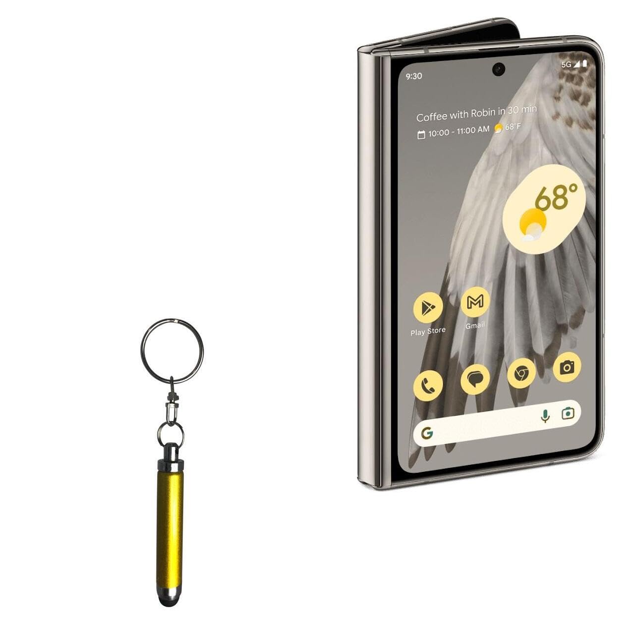 BoxWave Stylus Pen Compatible with Google Pixel Fold - Bullet Capacitive Stylus, Mini Stylus Pen with Keyring Loop - Bronze