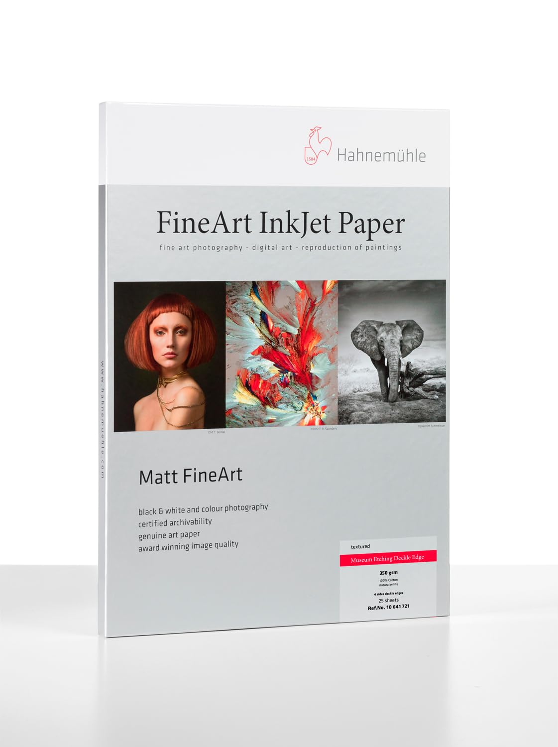 Hahnemühle 10641721 Digital FineArt Museum Etching Papier, 350 g/m², Deckle Edge DIN A3+, 329 x 483 mm, naturweiß