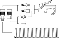 Vista 4 de Lincoln - Accesorios de manguera de aire estilo L, tamaño de flujo de 1/4 de pulgada, tamaño de rosca macho de 1/4 de pulgada, material de acero