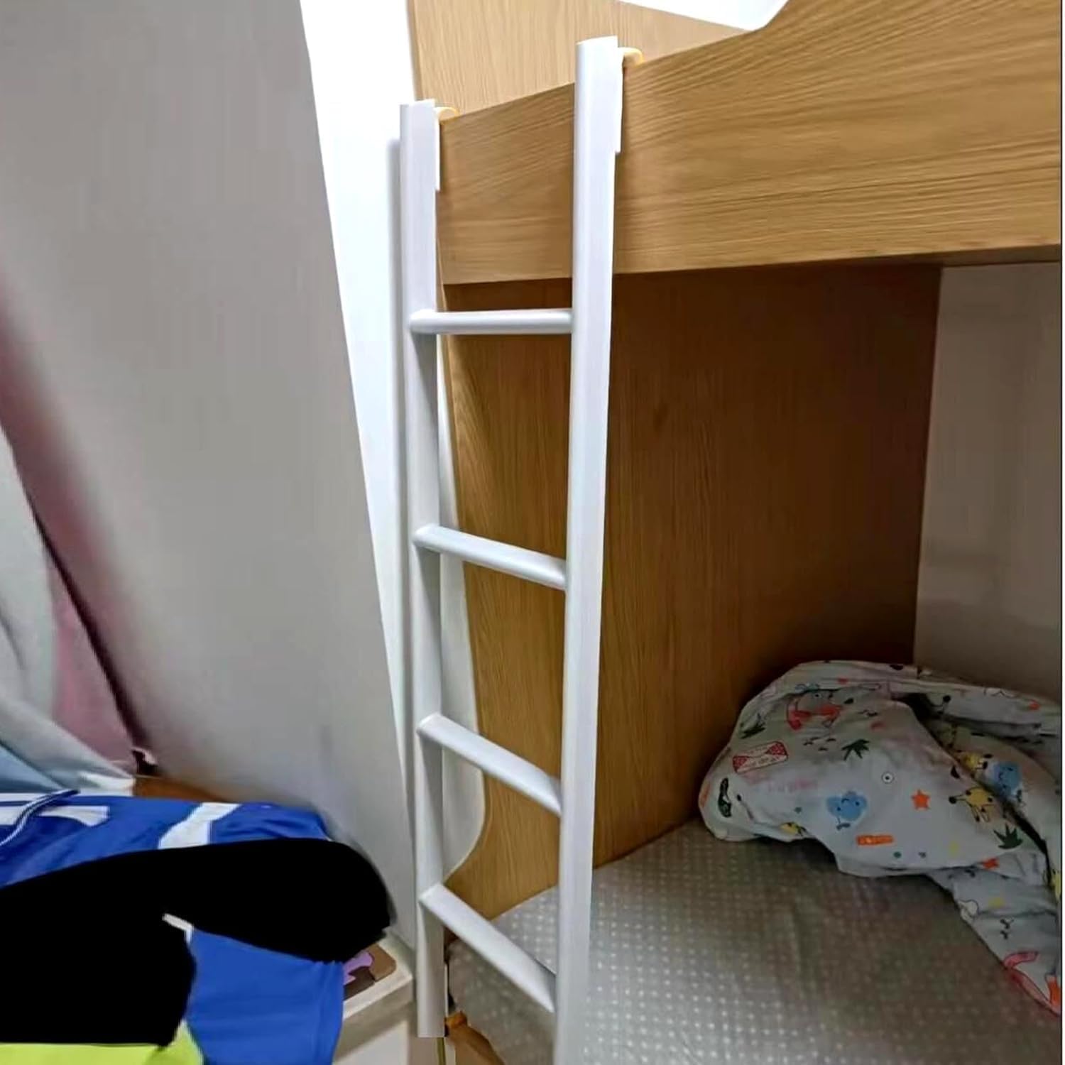 Weiße Etagenbettleiter mit Hakenhalterung, MetallHängebettleiter für