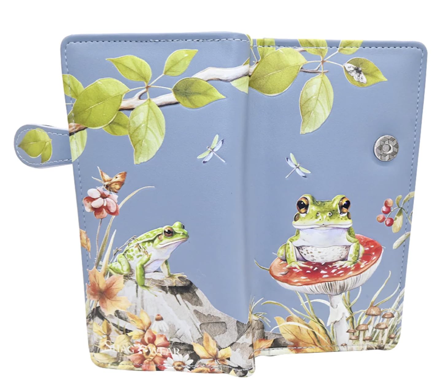 Shag Wear Frog Forest Large Animal Wallet 7" Sky Blue