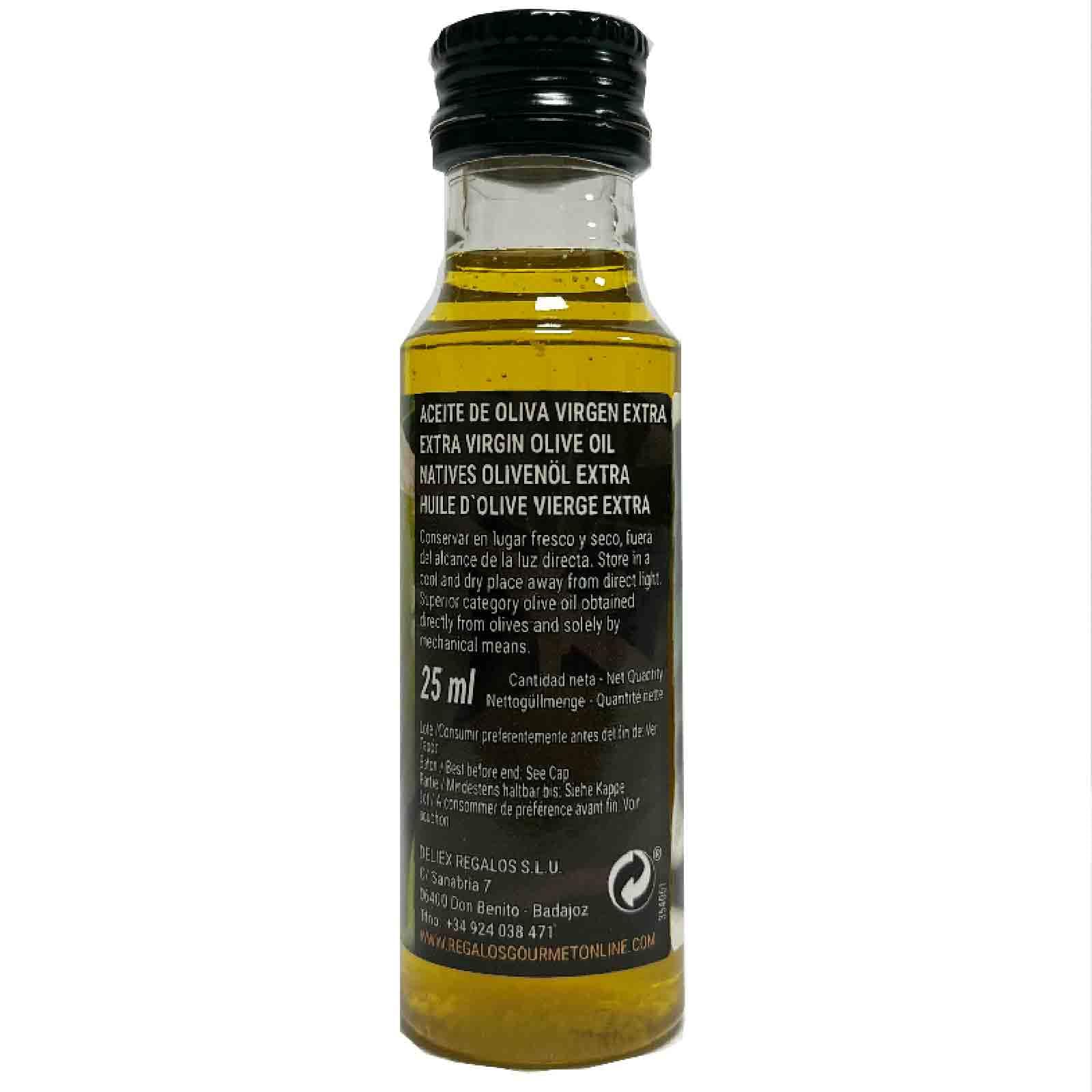 Deliex - Botellitas aceite de oliva virgen extra miniatura pet de 25 ml - Botellas pequeñas de aceite de oliva para aliños y llevar al trabajo (100)