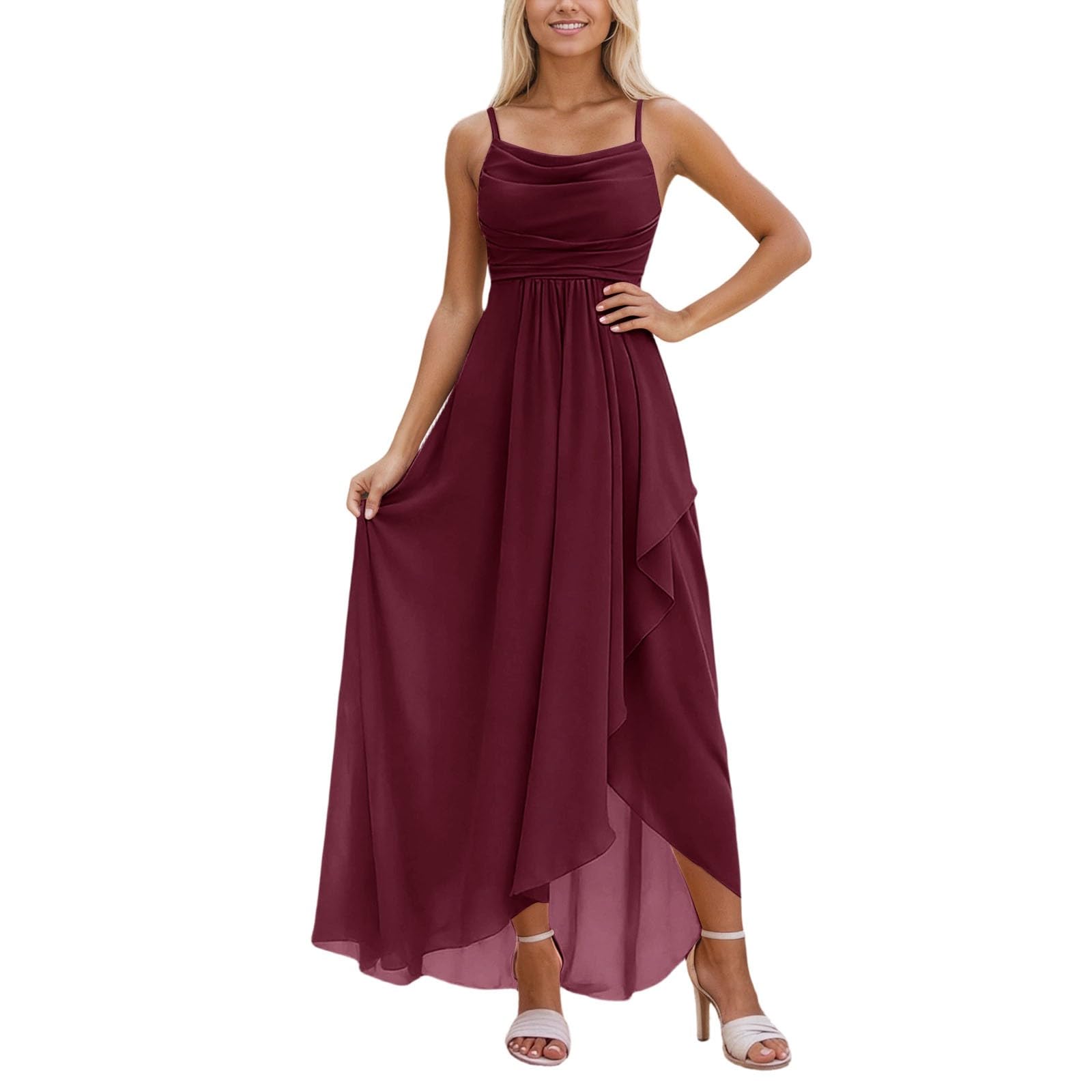 Robe de soirée asymétrique ajustable contre les défauts de taille