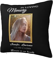 Vista 2 de Fundas de almohada conmemorativas personalizadas, fundas de almohada personalizadas para añadir el nombre de la foto, fecha y nombre, impresión