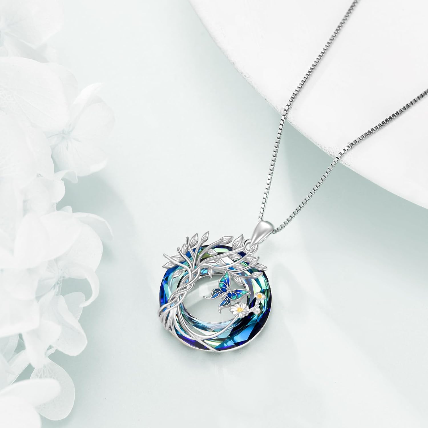 Animals Necklace for Women S925 Sterling Silver Cat/Turtle/Flamingo/Panda/Fox/Hummingbird Crystal Pendant Necklaces Jewelry - Image 3