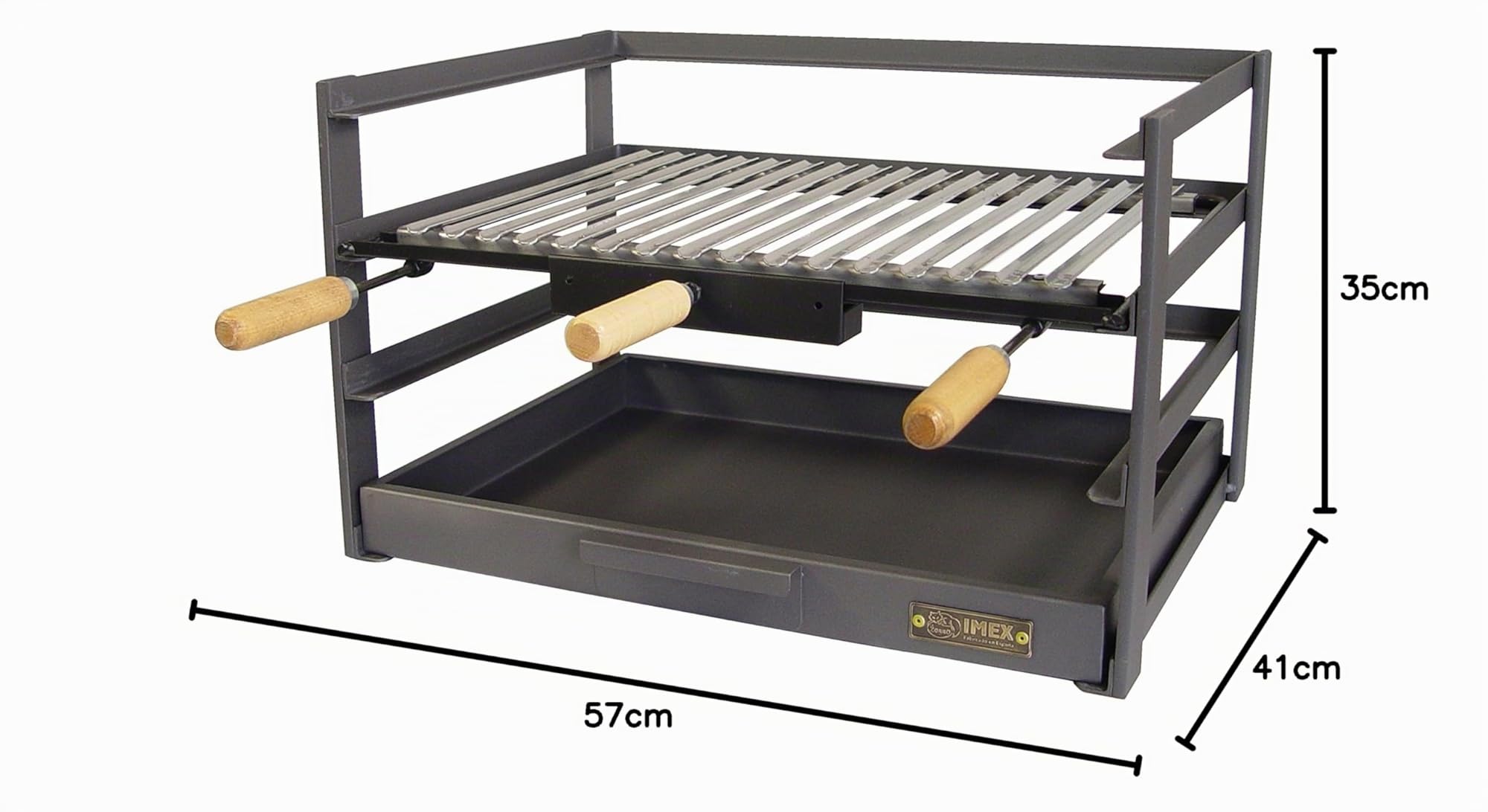 Imex El Zorro 71478.0 cassetto Barbecue con griglia, Nero, 57 x 41 x 35 cm
