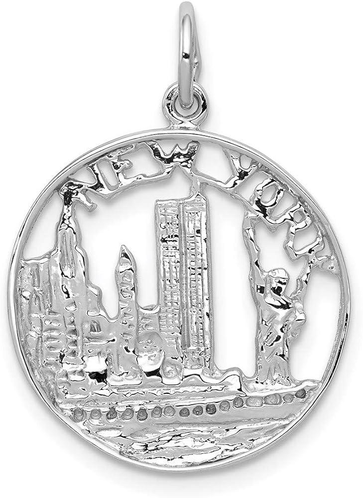 Amazon | 14 Kホワイトゴールドソリッド光沢New York City inディスク