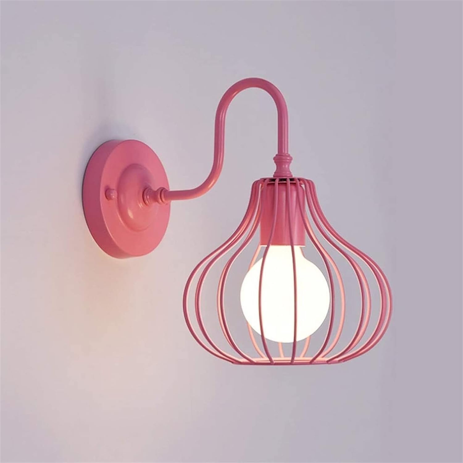 Huayusedf Pink European Wall Light Bedroom Bedside Living Room Fixtures, Lamp Personality Indoor Home Lighting E27 Sconces, Chandelier(Pink)(Pink)