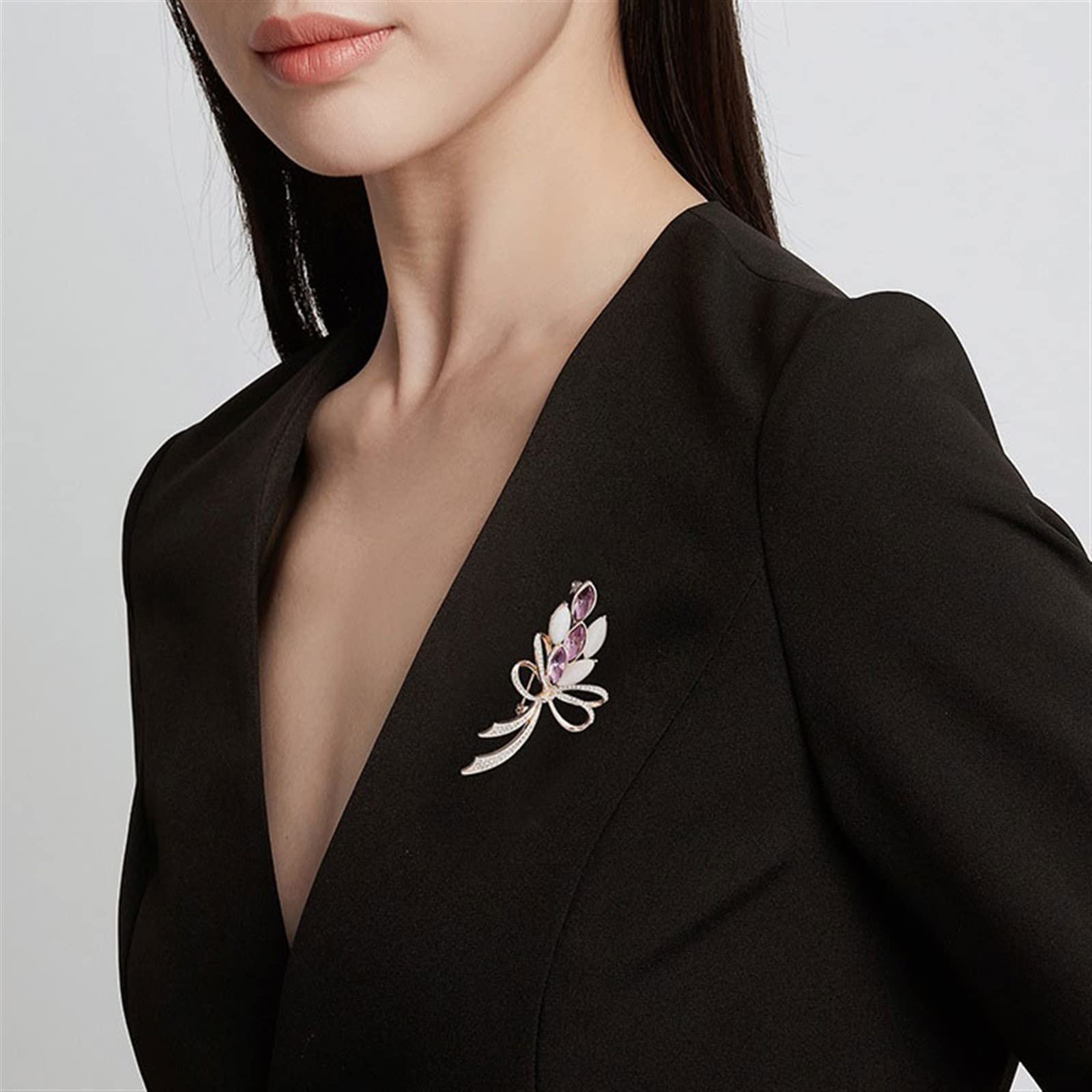 Frauen Brosche Hochwertige Damen Brosche Luxus Mode Anzug Schal Mantel Dekoration Zubehör Dekoration Anstecknadeln (Color : Roze)