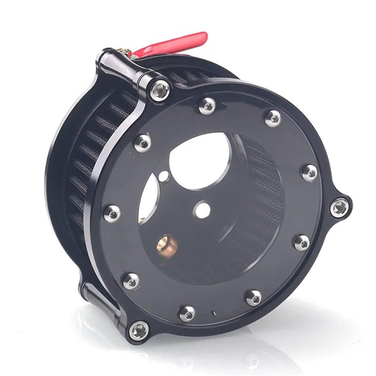 Filtr powietrza motocyklowy Vintage Air Cleaner Intake Systems pasuje do Benda BD 300 KEEWAY-BENDA V302C Keeway V-Cruise 125 Konstrukcja dwuwarstwowa stalowa‌(Black)