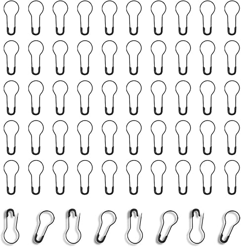 Hahiyo Pasadores de seguridad de calabaza de metal con bulbo de 0.866 in de longitud, cierre de aguja en forma de pera, marcador de etiqueta de