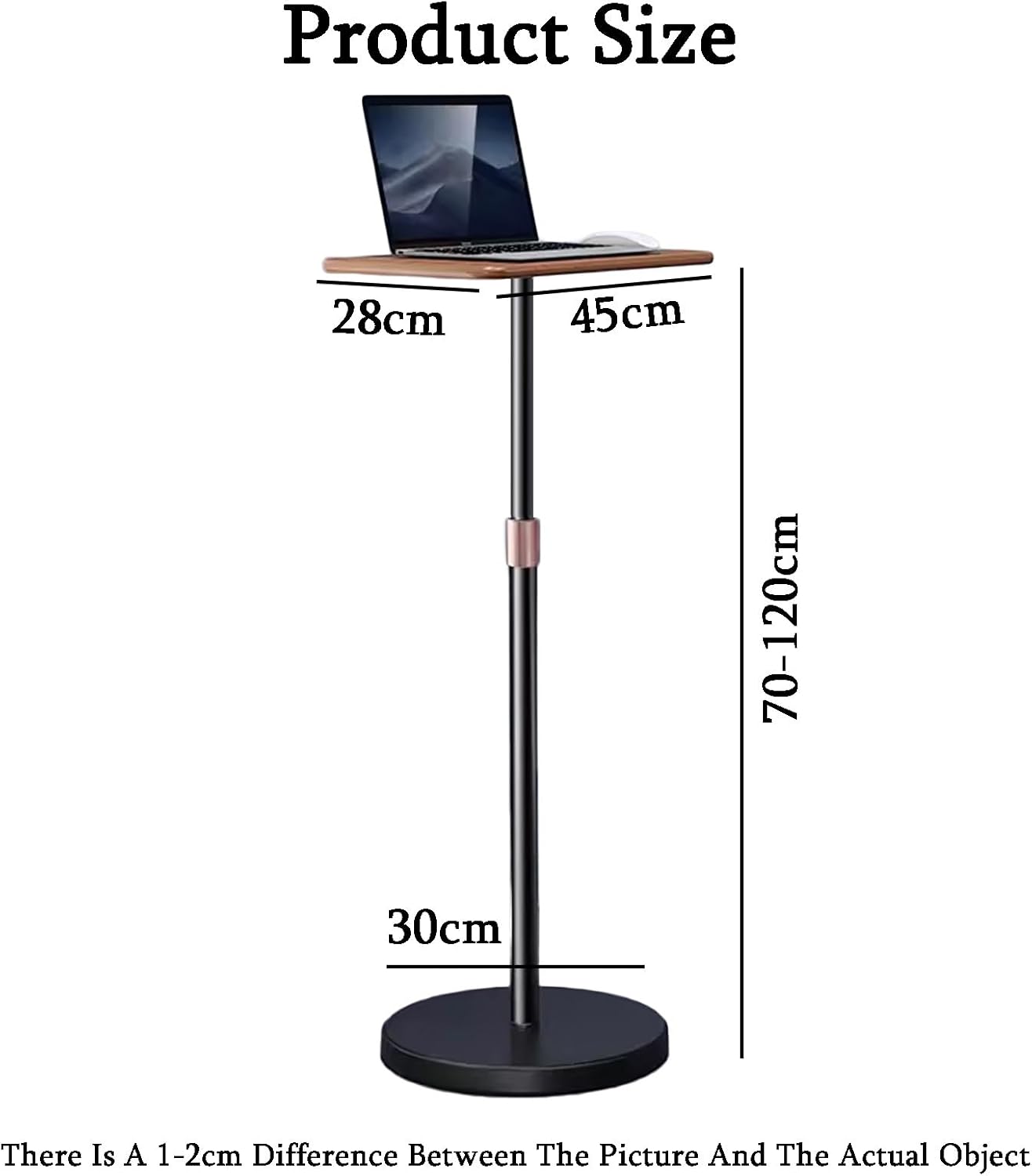 Laptop Floor Stand,Steel Floor Reading Bookshelf,Liftable and Adjustable Computer Table,Suitable for Home Outdoor Office(White)
