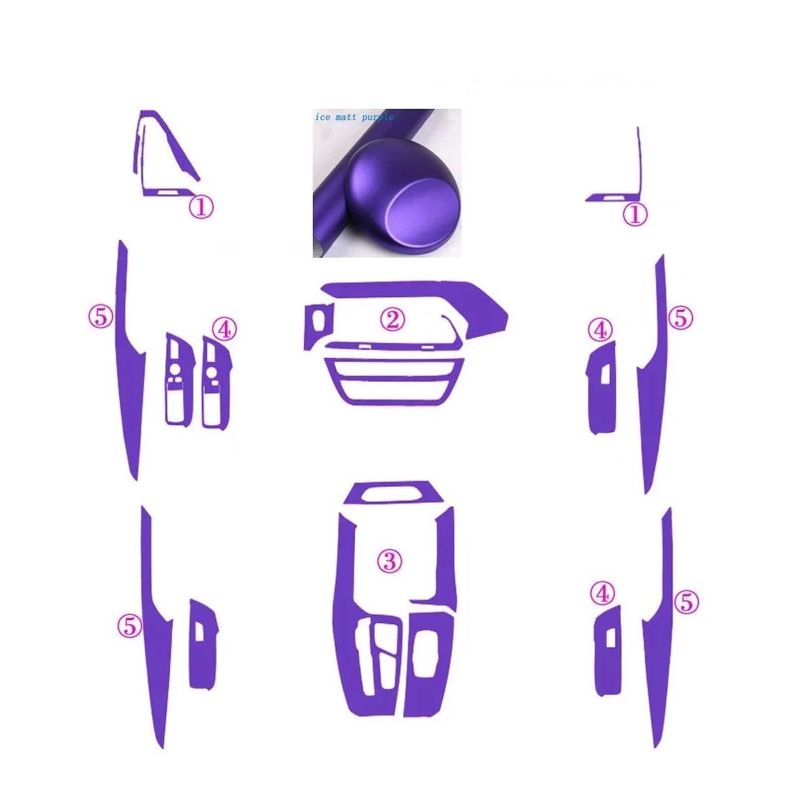 Innenausstattung Für Für X3 Für X4 G01 G02 2018-2020 Auto Styling Zubehör Innen Zentrale Steuerung Panel Tür Griff Carbon Faser Aufkleber Aufkleber(Ice matt purple,Style A,RHD)