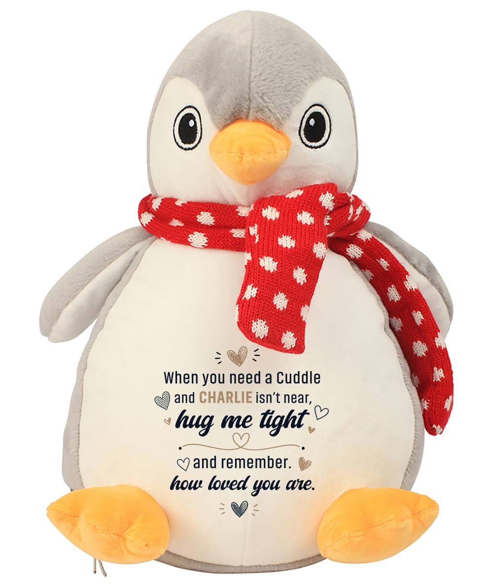 Getagift Personalised When You Need a Cuddle Hug Gift, Custom Name Keepsake Gift for Loved Ones, Long-Distance Relationship Birthday Plush Toy | Soft Toys Teddy., Penguin — image 1