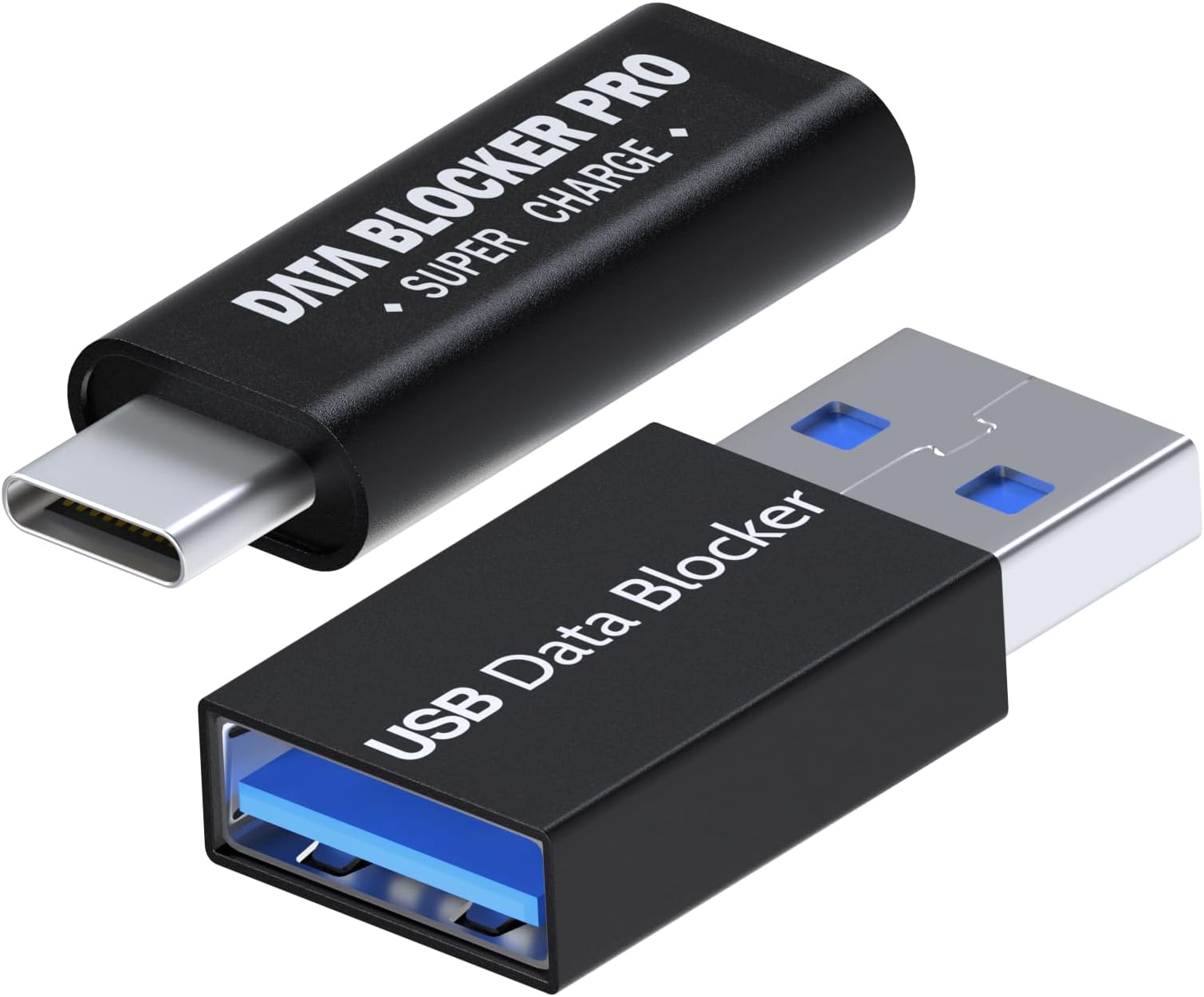 MMOBIEL USB Data Blocker & USB-C Data Blocker [2 Pack] Protect Against Juice Jacking – Charge Only Adapter, Safe Charging – USB-A/USB-C Defender - Refuse Hacking - Data Blocking Adapter – Black
