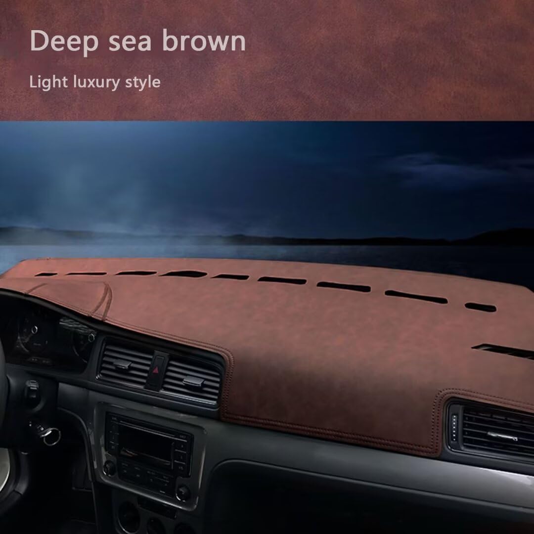 generisch Leder,auto armaturenbrett abdeckung kompatibel mit LR Range Rover Sport 2005-2006,rutschfeste und blendfreie dashboard cover(Brown)