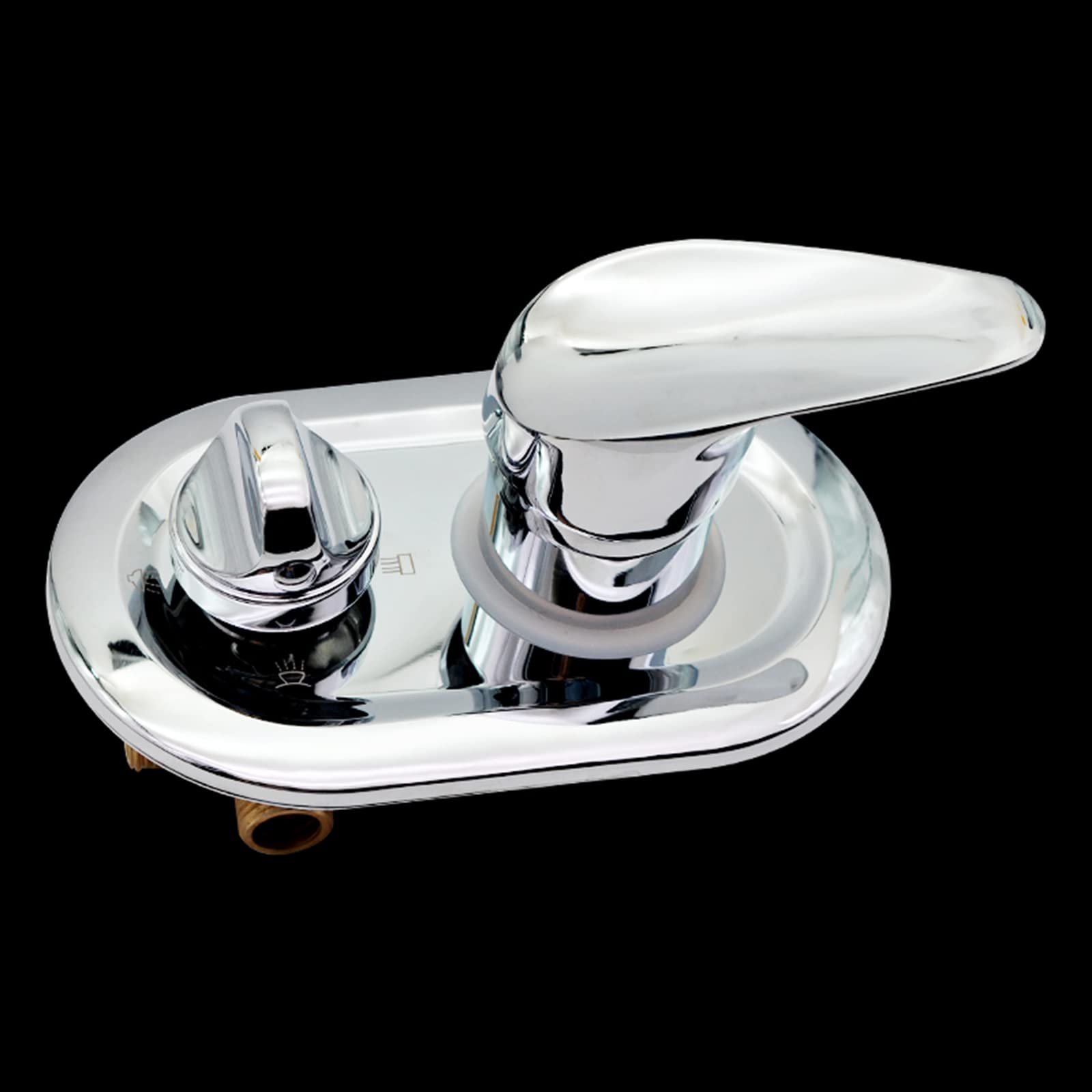 G1/2" 2/3/4/5 Salida Una Pieza Grifo Desviador Cuarto Baño Panel Mezclador Latón, Cartucho Cerámica Válvula Mezcladora Agua Fría y Caliente, Distancia Punto Central 6,5cm (Rosca Tornillo 5 Vías)