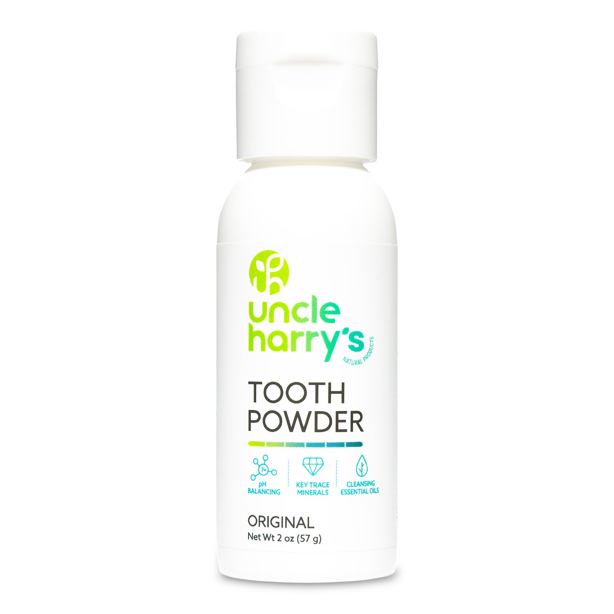 Uncle Harry's All Natural Tooth Powder | Alkalizing Remineralizing Enamel Support & Whitening Toothpaste for Sensitive Teeth | Powder Toothpaste for Gum Health & Fresh Breath (2 oz)