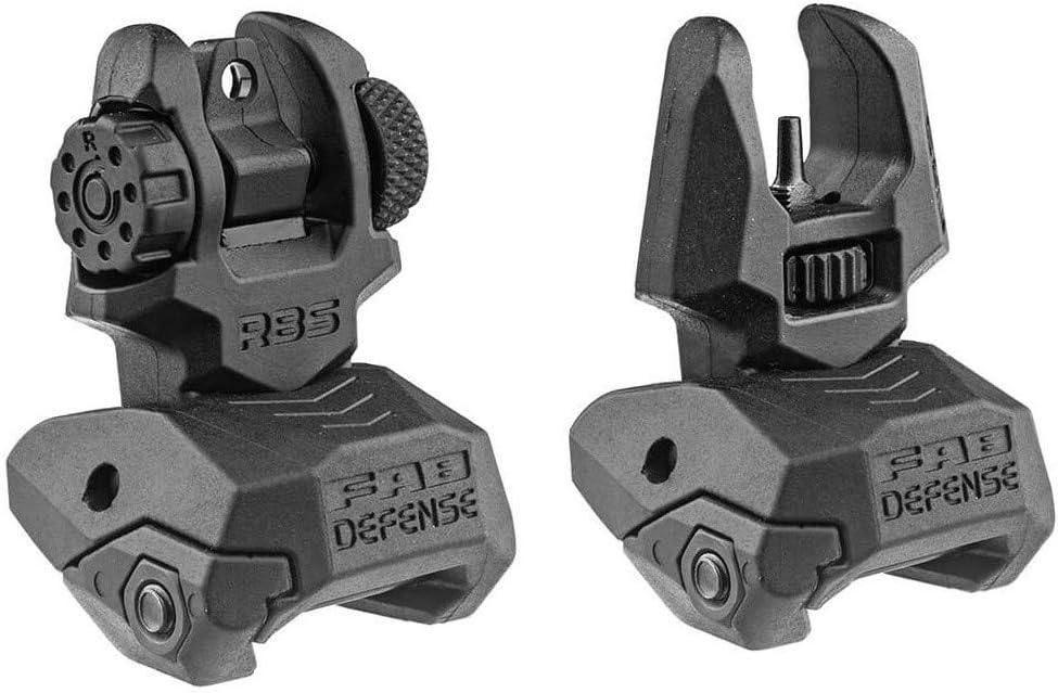 FAB Defense Poly FLIP-UP Front & Rear Sight Set, Black FX-FRBSKIT