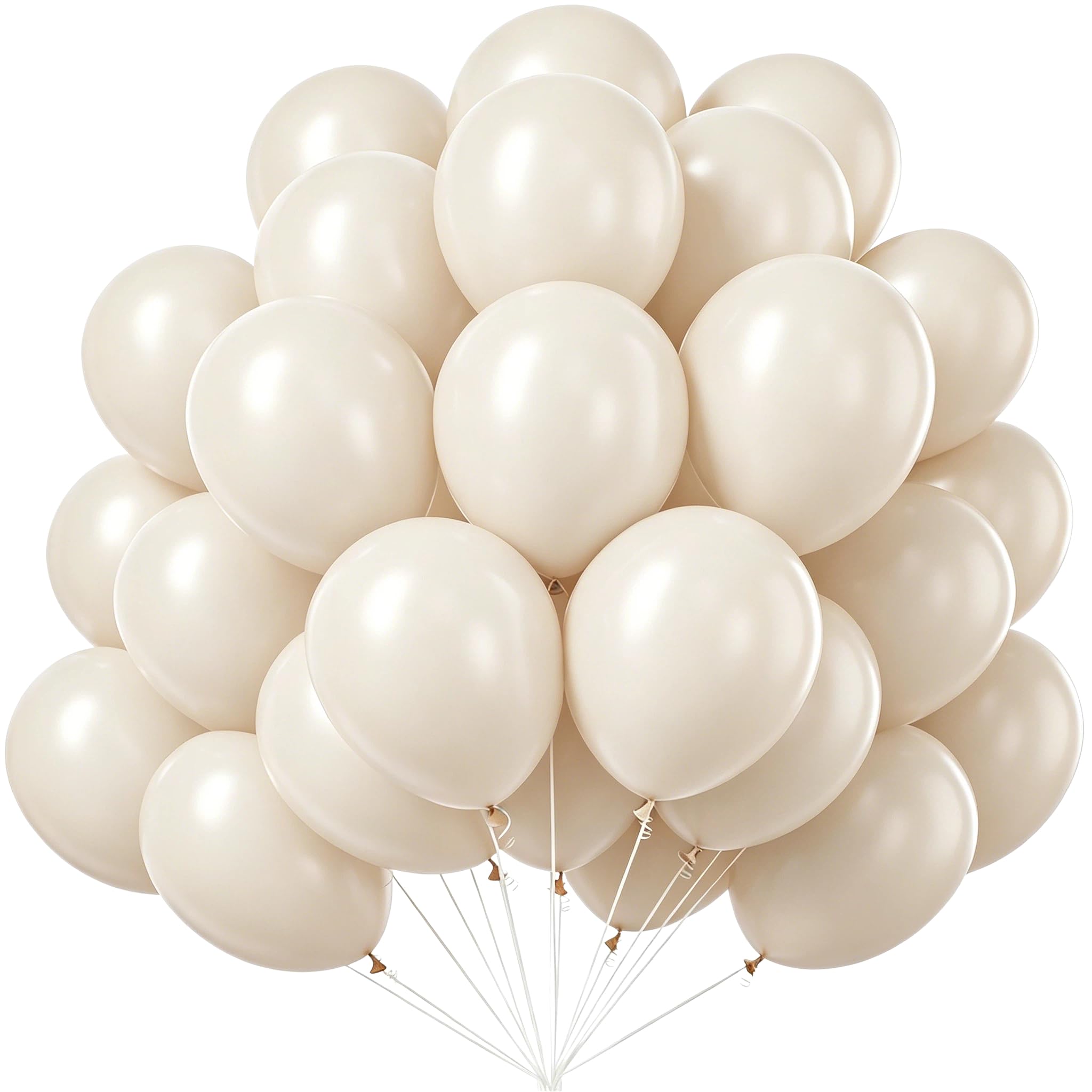 Beige Balloons, Pack of 100 Sand White Party Balloons, 12 Inch Cream Latex Balloons for Birthday, Wedding,GraduationοΌNew YearοΌBridal, Anniversary οΌBaby Shower,White Theme Party Decorations