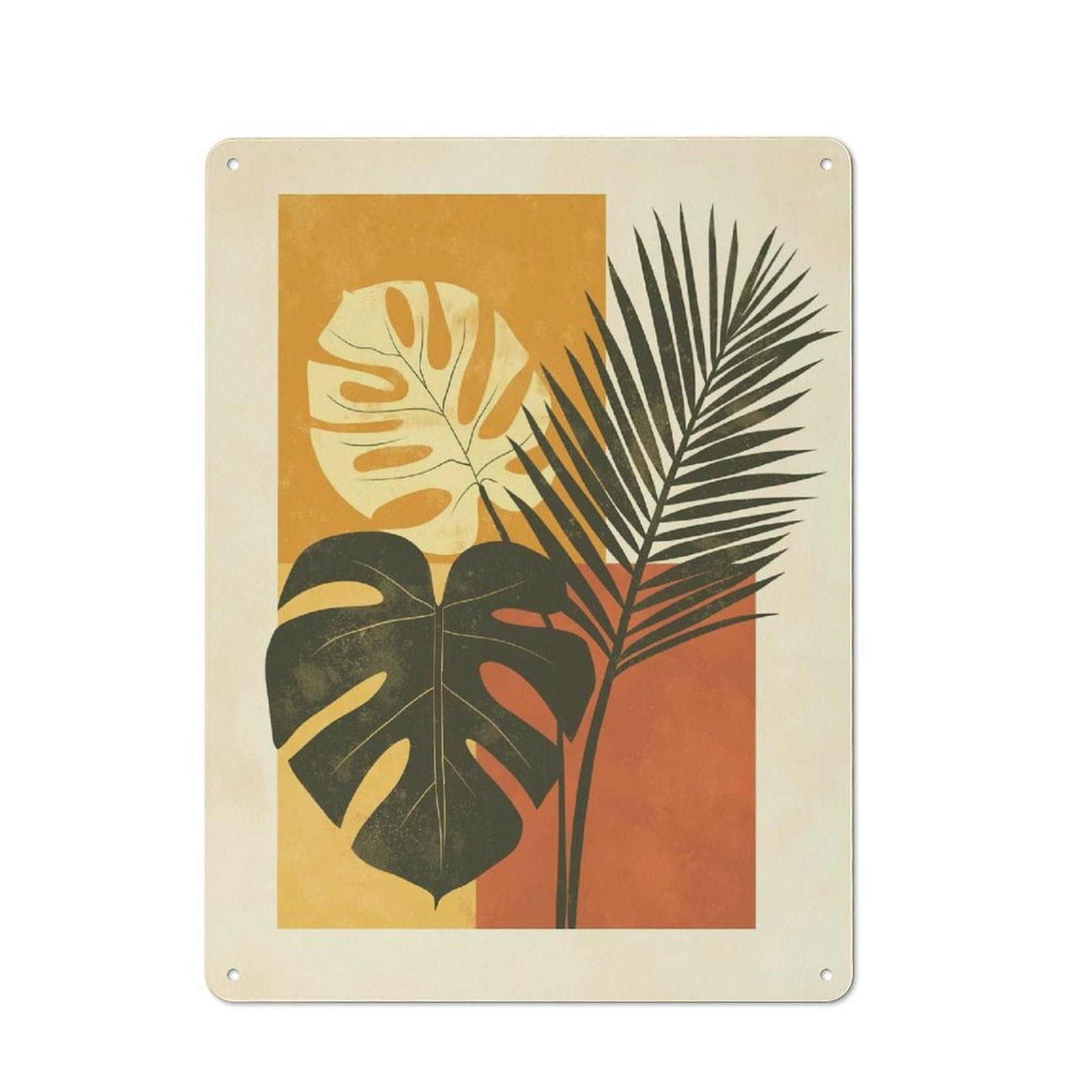 Abstract Tropical Leaves Matisse Tin Sign 40x30cm, Garage Style Workshop Wall Decor for Garage, Workshop, Shed Or Utility Room