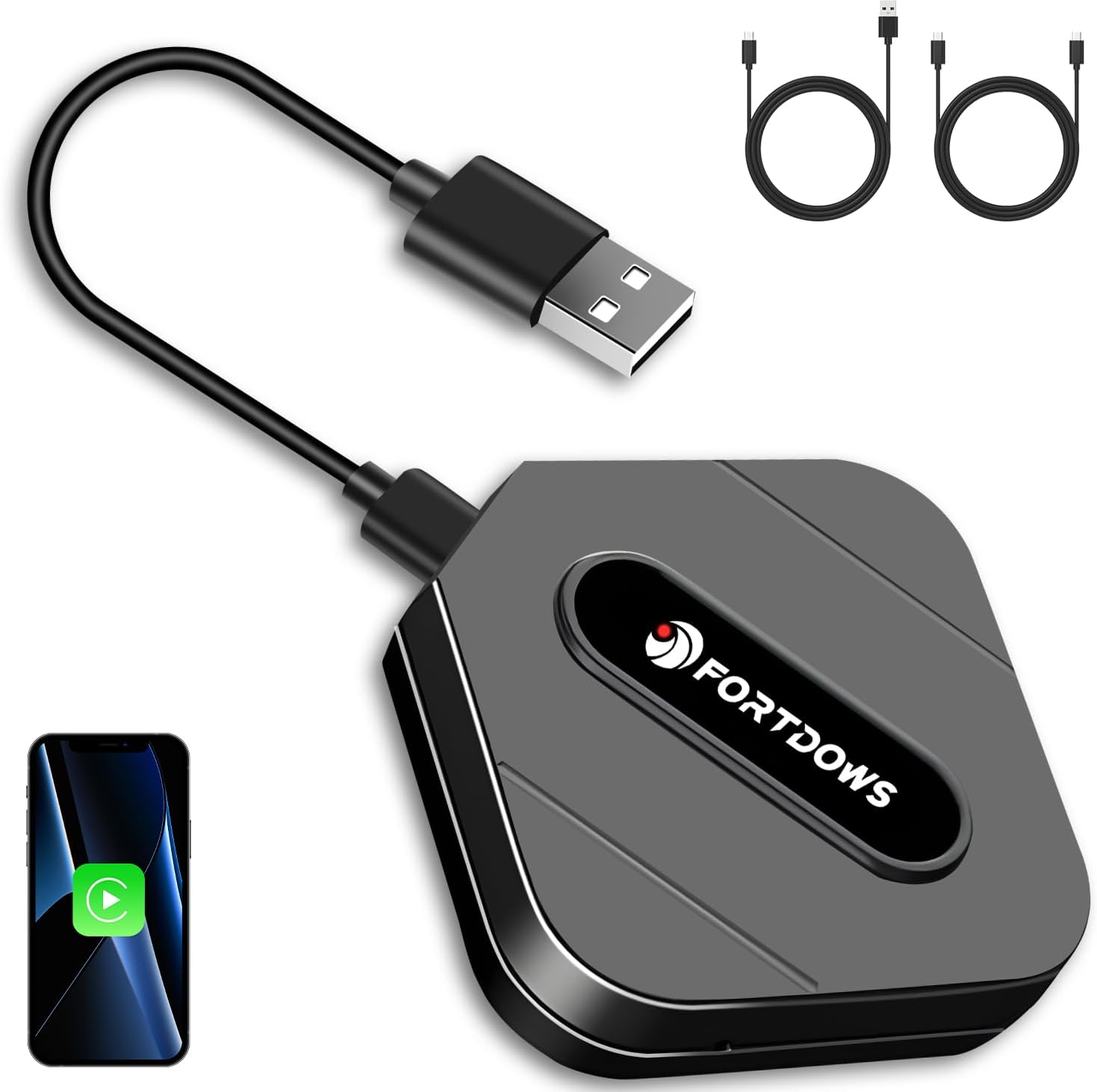 Wireless CarPlay Adapter?for Factory Wired CarPlay 2024 Upgrade Plug & Play - Wireless CarPlay Dongle - Converts Wired to Wireless Fast and Easy Use Fit for Cars from 2015 & iPhone iOS 10+